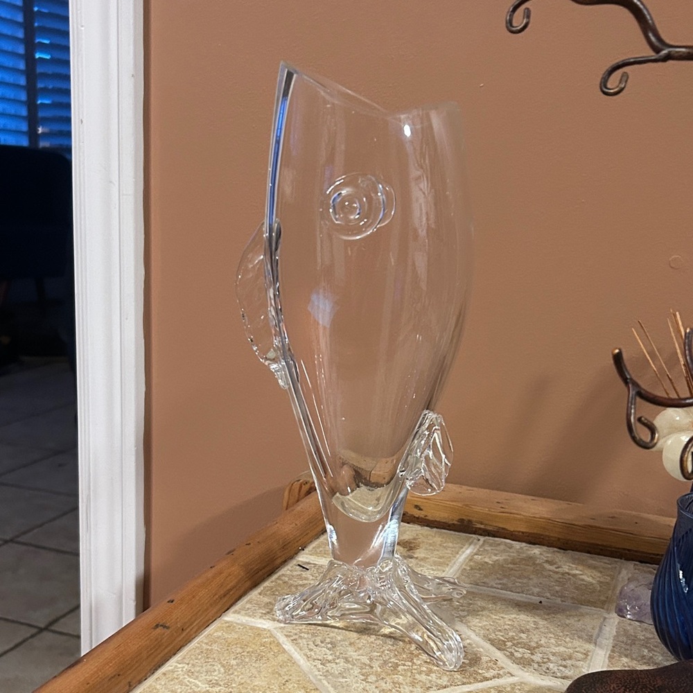 Clear Glass Fish Vase